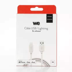 Câble USB/Lightning en silicone - 1m - rose