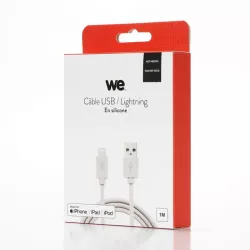 Câble USB/Lightning en silicone - 1m - rose