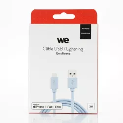 Câble USB/Lightning en silicone - 2m - bleu