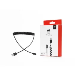 Câble USB / Lightning torsadé 2m - noir