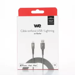 Câble USB/Micro-USB mâle/mâle avec cordon en nylon + kevlar 400D - 1m