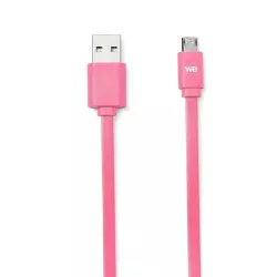 Câble USB/micro USB plat 1m fuchsia - reversible