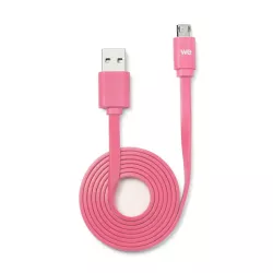 Câble USB/micro USB plat 1m fuchsia - reversible