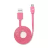 Câble USB/micro USB plat 1m fuchsia - reversible