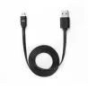Câble USB/micro USB plat 1m noir - reversible