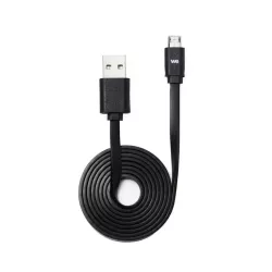 Câble USB/micro USB plat 1m noir - reversible