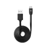 Câble USB/micro USB plat 1m noir - reversible