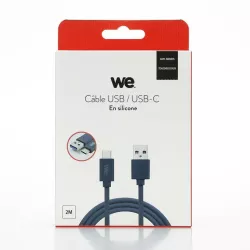 Câble USB/micro USB en silicone - 2m - bleu