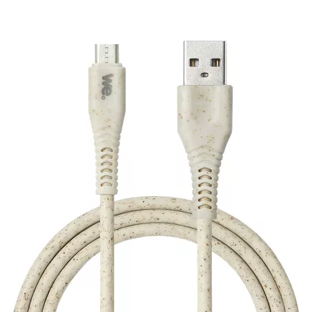 Câble micro USB/USB A bisourcé avec 30% de matières recyclées - 1m - Packaging écoconçu