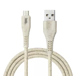 Câble micro USB/USB A bisourcé avec 30% de matières recyclées - 2m - Packaging écoconçu