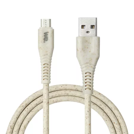 Câble micro USB/USB A bisourcé avec 30% de matières recyclées - 2m - Packaging écoconçu
