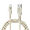 Câble micro USB/USB A bisourcé avec 30% de matières recyclées - 2m - Packaging écoconçu