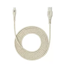 Câble micro USB/USB A bisourcé avec 30% de matières recyclées - 2m - Packaging écoconçu