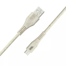 Câble micro USB/USB A bisourcé avec 30% de matières recyclées - 2m - Packaging écoconçu