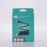 Câble USB/USB-C magnétique, USB2,0 - 20V/3A 60W, 1mètre Noir