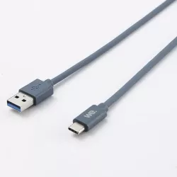 Câble USB/USB-C en silicone - USB 2.0 - 1m - bleu