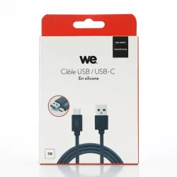 Câble USB/USB-C en silicone - USB 2.0 - 1m - bleu