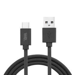 Câble USB/USB-C en silicone - USB 2.0 - 1m - noir