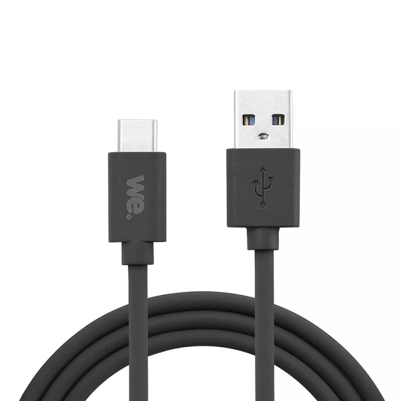 Câble USB/USB-C en silicone - USB 2.0 - 1m - noir