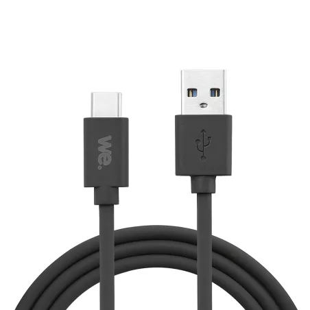 Câble USB/USB-C en silicone - USB 2.0 - 1m - noir