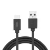 Câble USB/USB-C en silicone - USB 2.0 - 1m - noir