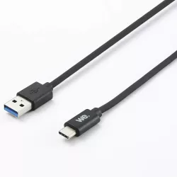 Câble USB/USB-C en silicone - USB 2.0 - 1m - noir