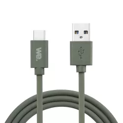 Câble USB/USB-C en silicone - USB 2.0 - 1m - vert kaki