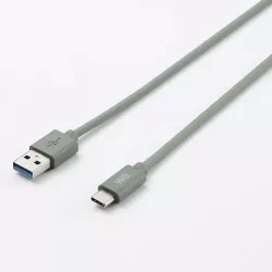 Câble USB/USB-C en silicone - USB 2.0 - 1m - vert kaki
