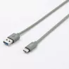 Câble USB/USB-C en silicone - USB 2.0 - 1m - vert kaki