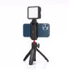 Kit Vlog pour smartphone trépied hauteur reglable, incl+orie lumière LED, batterie rechargeable