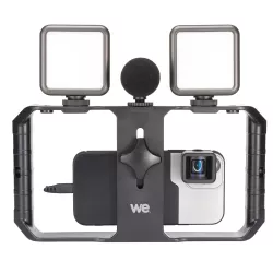 Support/Rig universel pour Vlogging comp av tous les smartphones, stabilisateur, 3 griffes pour acces 5 pas de vis 1/4 cmpt…