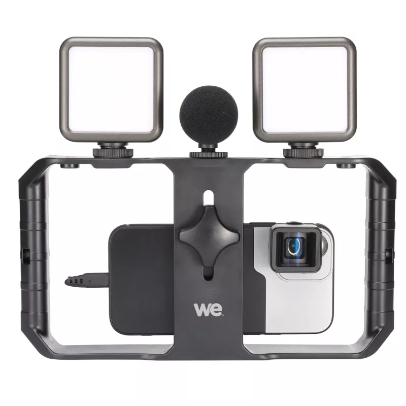 Support/Rig universel pour Vlogging comp av tous les smartphones, stabilisateur, 3 griffes pour acces 5 pas de vis 1/4 cmpt…