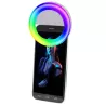 Anneau lumineux portable, diamètre de l'anneau 8.5cm, 16 LEDs, lumière blanche et RGB, batterie rechargeable de 150mAh…