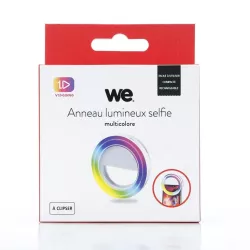 Anneau lumineux portable, diamètre de l'anneau 8.5cm, 16 LEDs, lumière blanche et RGB, batterie rechargeable de 150mAh…