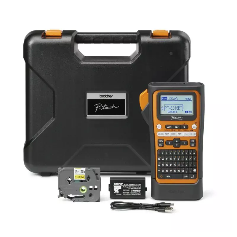 BROTHER PT-E310BTVP Etiqueteuse électricien 18mm, 5 lignes, 20mm/s, 180dpi, USB-C, malette transport, batterie Li-ion