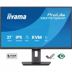 Ecran IIYAMA 27 Noir Ultra mince IPS 16:9 2560x1440 350cd/m² 1ms HDMI DP USB-C Dock USB-C 4xUSB HPs commutateur KVM 15cm pied…