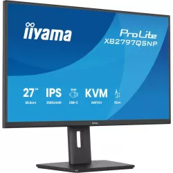Ecran IIYAMA 27 Noir Ultra mince IPS 16:9 2560x1440 350cd/m² 1ms HDMI DP USB-C Dock USB-C 4xUSB HPs commutateur KVM 15cm pied…