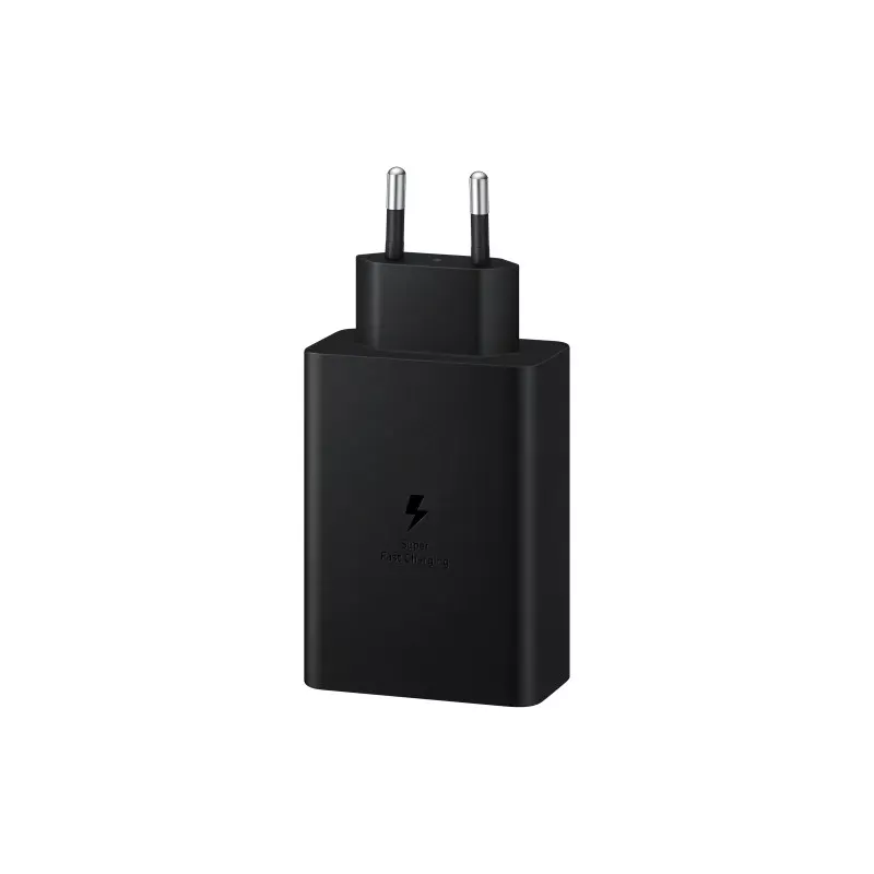 Chargeur adaptateur secteur Ultra Rapide TRIO 65W, 2x Ports USB Type C & 1x USB Type A (sans câble) Coloris Noir Samsung…