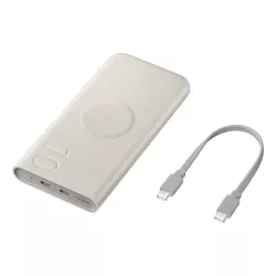 Batterie Externe Sans Fil 25W, 10,000mAh matériaux recyclés Coloris Beige Samsung EB-U2510XUEGEU