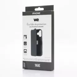 WE Etui folio FERMETURE AIMANTEE IPHONE 16E/17E noir