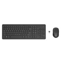 HP 330 Noir - Ensemble combiné clavier et souris sans fil AZERTY - Témoin LED pavé numérique, 1600 dpi, 2.4Ghz