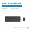 HP 330 Noir - Ensemble combiné clavier et souris sans fil AZERTY - Témoin LED pavé numérique, 1600 dpi, 2.4Ghz