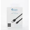 Câble USB/micro USB plat 1m noir - reversible