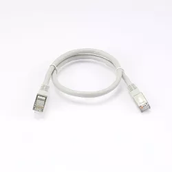 Câble RJ45 Male/Male droit CAT6A S/FTP - Longueur 0.50M - Gris - en sachet