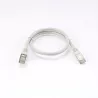 Câble RJ45 Male/Male droit CAT6A S/FTP - Longueur 0.50M - Gris - en sachet
