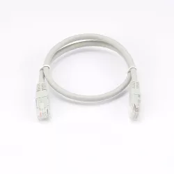 Câble RJ45 Male/Male droit CAT6A U/UTP - Longueur 0.50M - Gris - en sachet