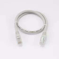 Câble RJ45 Male/Male droit CAT6 U/UTP - Longueur 0.50M - Gris - en sachet