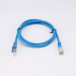Câble RJ45 Male/Male droit CAT6A F/UTP - Longueur 1M - Bleu - en sachet