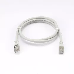 Câble RJ45 Male/Male droit CAT6A S/FTP - Longueur 1M - Gris - en sachet