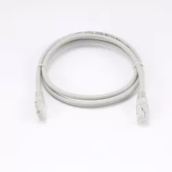 Câble RJ45 Male/Male droit CAT6A U/UTP - Longueur 1M - Gris - en sachet